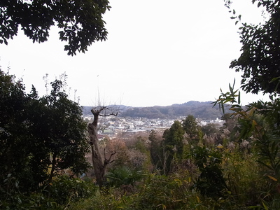 源氏山の登山道から見た眺望